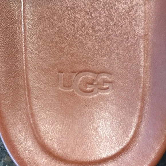 UGG Brown Leather Cross-Strap Sandals - Picture 3 of 6